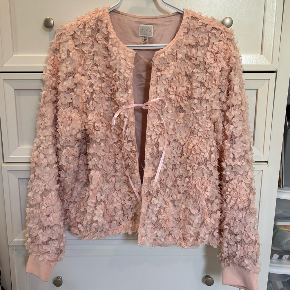 Blush Floral Textured Jacket